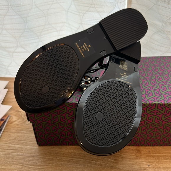 NIB Tory Burch Mini Miller Jelly Thong Sandals BLACK AUTHENTIC - Picture 8 of 9